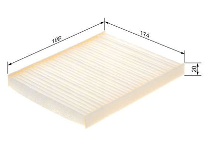 BOSCH 1987435128 Cabin Pollen Air Filter Interior 198mm Length Fits Mazda CX-9