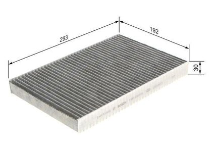 BOSCH 1987435535 Cabin Air Filter 292.5mm Length Fits Iveco Daily Massif