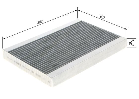 BOSCH 1987435543 Cabin Pollen Air Filter Interior 203mm Length For RENAULT VOLVO