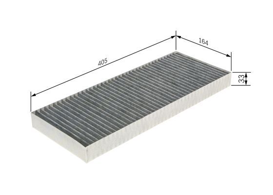 BOSCH 1987435555 Cabin Air Filter 405mm Length Fits Citroën Fiat Lancia Peugeot