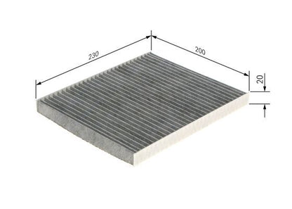 BOSCH 1987435558 Cabin Air Filter 230mm Length Fits Alfa Romeo Giulietta