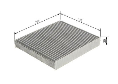 BOSCH 1987435570 Cabin Pollen Air Filter 209mm Length Fits Subaru Impreza
