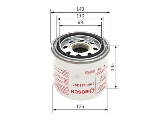 BOSCH 0986628257 Compressed-Air System Air Dryer Cartridge M41 x 1.5 Fits DAF
