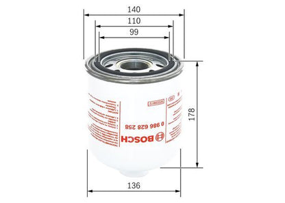 BOSCH 0986628258 Compressed-Air System Air Dryer Cartridge G 1 1/4 Fits SCANIA