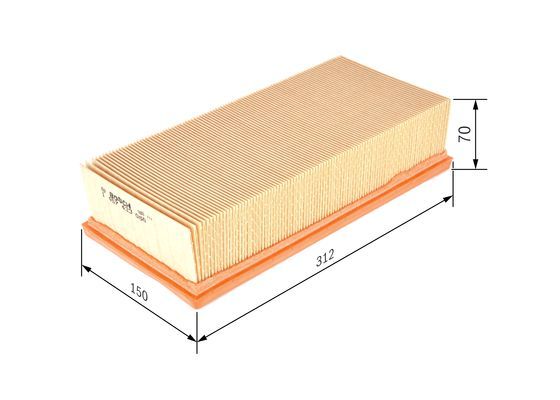 BOSCH 1457433060 Air Filter Insert 70mm Height Fits Toyota Avensis Carina E