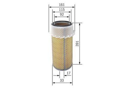 BOSCH 1457433201 Air Filter Fits DEMAG INGERSOLL-RAND KOMATSU RICHIER LOMBARDINI