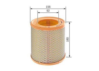BOSCH 1457433233 Air Filter Insert 180mm Height Fits Renault Clio Extra Thalia