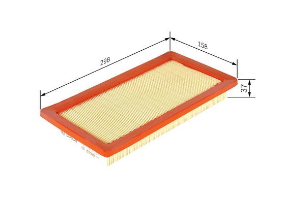 BOSCH 1457433259 Air Filter Insert 36.5mm Height 298mm Length For Fiat Punto Uno