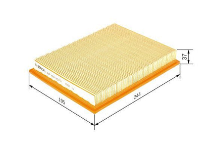 BOSCH 1457433303 Air Filter Insert 37mm Height Fits Fiat Palio Siena Strada