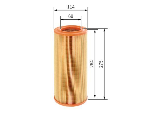 BOSCH 1457433553 Air Filter Insert 275mm Height 114mm Ø Fits Fiat Idea Punto