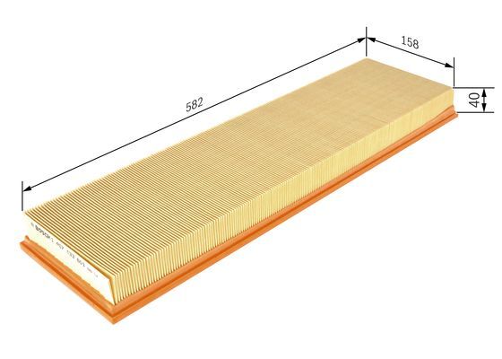 BOSCH 1457433601 Air Filter Insert 61mm Height Fits Mercedes-Benz T2/LN1