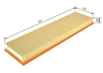 BOSCH 1457433601 Air Filter Insert 61mm Height Fits Mercedes-Benz T2/LN1
