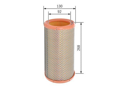 BOSCH 1457433624 Air Filter Insert 268mm Height 130mm Ø Fits Renault Megane 19
