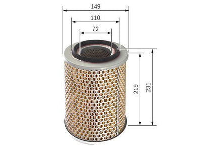 BOSCH 1457433627 Air Filter Insert 231mm Height 149.4mm Ø Fits Mercedes-Benz MB