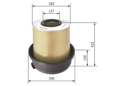 BOSCH 1457433730 Air Filter Insert 405.8mm Height Fits MERCEDES-BENZ RENAULT