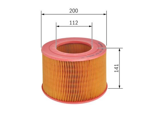BOSCH 1457433734 Air Filter Insert 141mm Height 200mm Diameter Fits Toyota VW