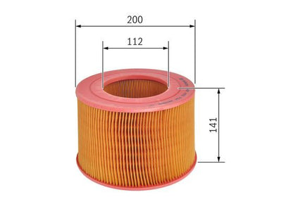 BOSCH 1457433734 Air Filter Insert 141mm Height 200mm Diameter Fits Toyota VW