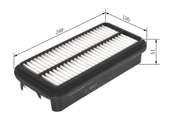 BOSCH 1457433957 Air Filter Insert 51mm Height Fits Toyota Cynos Starlet