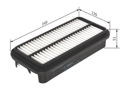 BOSCH 1457433957 Air Filter Insert 51mm Height Fits Toyota Cynos Starlet