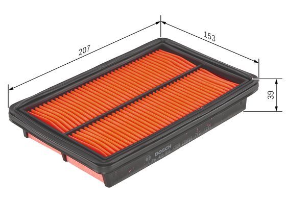 BOSCH 1457433961 Air Filter Insert Fits Kia Pride Pride Van Mazda Demio