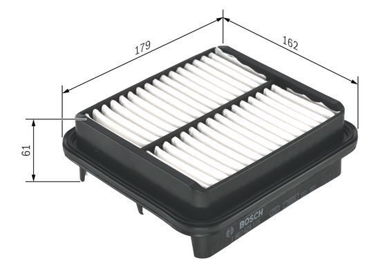 BOSCH 1987429175 Air Filter Insert 60.5mm Height 179mm Length Fits Suzuki Liana