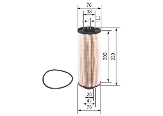 BOSCH 1457431710 Fuel Filter 230mm Height Fits MAN RENAULT NEOPLAN LIEBHERR MAZ
