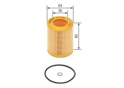 BOSCH 1457429308 Oil Filter 64mm Outer Diameter Fits Hyundai Accent Getz Matrix