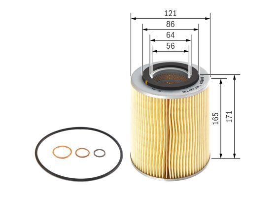 BOSCH 1457429735 Oil Filter 120mm Ø Fits RENAULT LIEBHERR RENAULT TRUCKS CLAAS