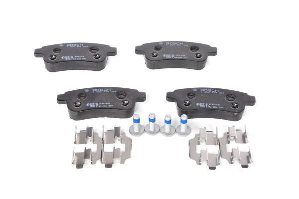 BOSCH 0986494384 Brake Pads Rear Low-Metallic With Mounting Manual Fits Renault
