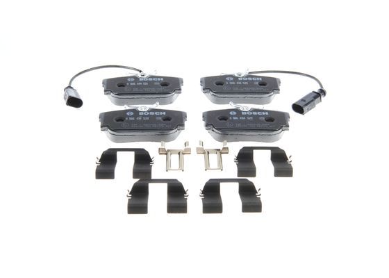 BOSCH 0986494529 Brake Pads Rear Low-Metallic W/ Anti-Squeak Plate Fits Seat VW