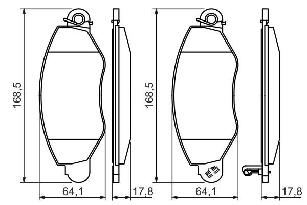 BOSCH 0986494037 Disc Brake Pad Set Front Fits Ford Transit Transit Tourneo