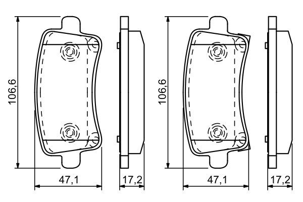 BOSCH 0986494297 Disc Brake Pad Set Rear Fits Chevrolet Opel Saab Vauxhall