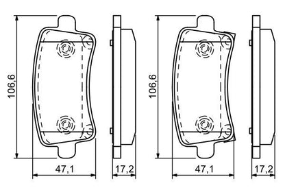 BOSCH 0986494297 Disc Brake Pad Set Rear Fits Chevrolet Opel Saab Vauxhall