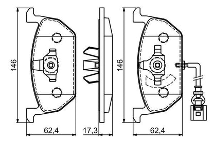 BOSCH 0986494721 Disc Brake Pad Set Front Low-Metallic Fits Audi Seat Skoda VW