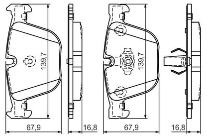 BOSCH 0986494294 Disc Brake Pad Set Rear Low-Metallic Fits BMW Rolls-Royce