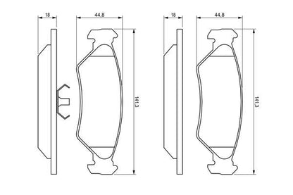 BOSCH 0986492020 Disc Brake Pad Set Front Low-Metallic Fits Ford Fiesta Courier