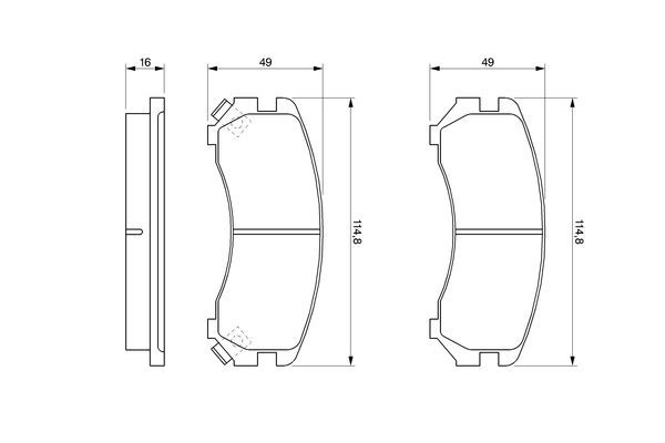 BOSCH 0986493450 Disc Brake Pad Set Front Fits Nissan Sunny Suzuki Swift