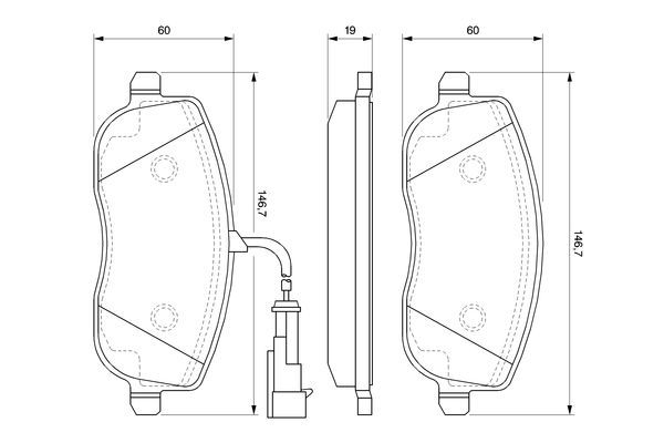 BOSCH 0986494068 Brake Pad Set For Disc Front Low-Metallic Fits Fiat Croma