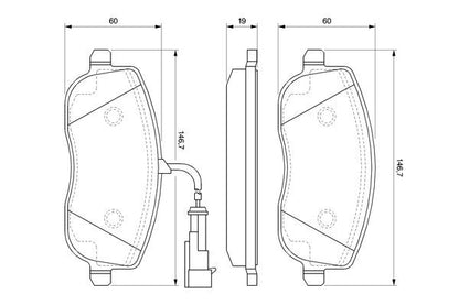 BOSCH 0986494068 Brake Pad Set For Disc Front Low-Metallic Fits Fiat Croma