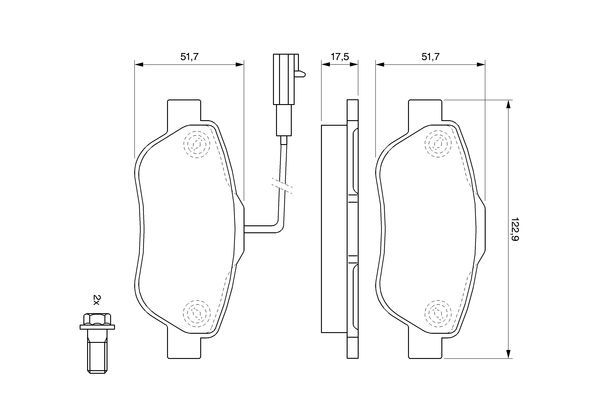 BOSCH 0986494114 Disc Brake Pad Set Front Fits Fiat Panda 500 500 C Ford Ka