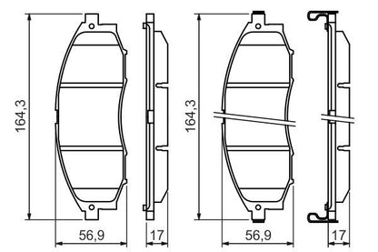 BOSCH 0986494152 Disc Brake Pad Set Front Fits Nissan Navara Pickup NP300 Pickup