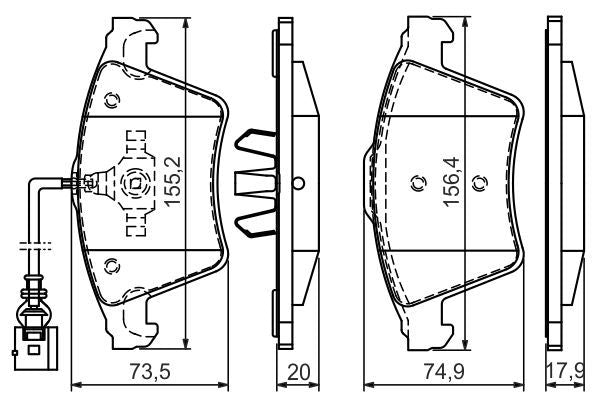 BOSCH 0986494164 Brake Pad Set For Disc Front Low-Metallic Fits VW Touareg