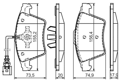 BOSCH 0986494164 Brake Pad Set For Disc Front Low-Metallic Fits VW Touareg