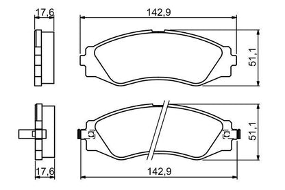 BOSCH 0986494173 Disc Brake Pad Set Fits SUZUKI VAUXHALL CHEVROLET DAEWOO HOLDEN