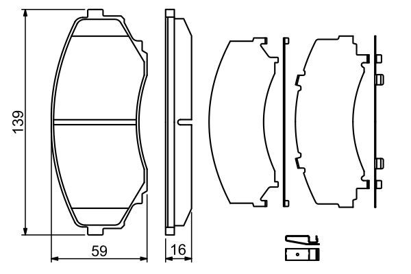 BOSCH 0986494204 Brake Pad Set For Disc Front Low-Metallic Fits Mazda MPV