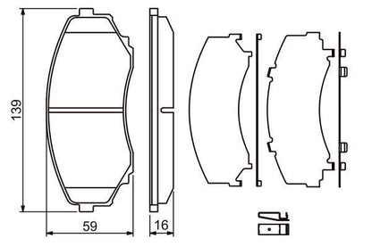 BOSCH 0986494204 Brake Pad Set For Disc Front Low-Metallic Fits Mazda MPV