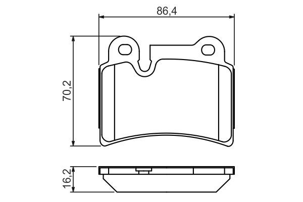 BOSCH 0986494210 Brake Pad Set For Disc Rear Low-Metallic Fits VW Touareg