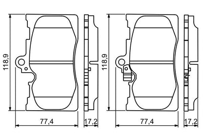 BOSCH 0986494252 Disc Brake Pad Set Front Low-Metallic Fits Lexus GS IS C RC