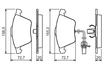 BOSCH 0986494283 Disc Brake Pad Set Front Low-Metallic Fits Audi A6 Allroad