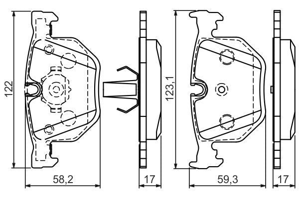 BOSCH 0986494286 Disc Brake Pad Set Rear Low-Metallic Fits BMW 7 Series